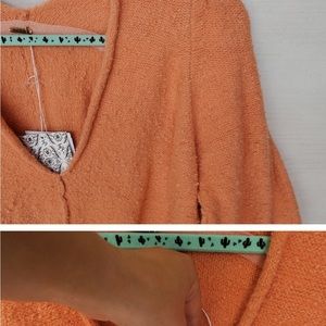 NWT Free People Reverie V Neck Sweater Orange